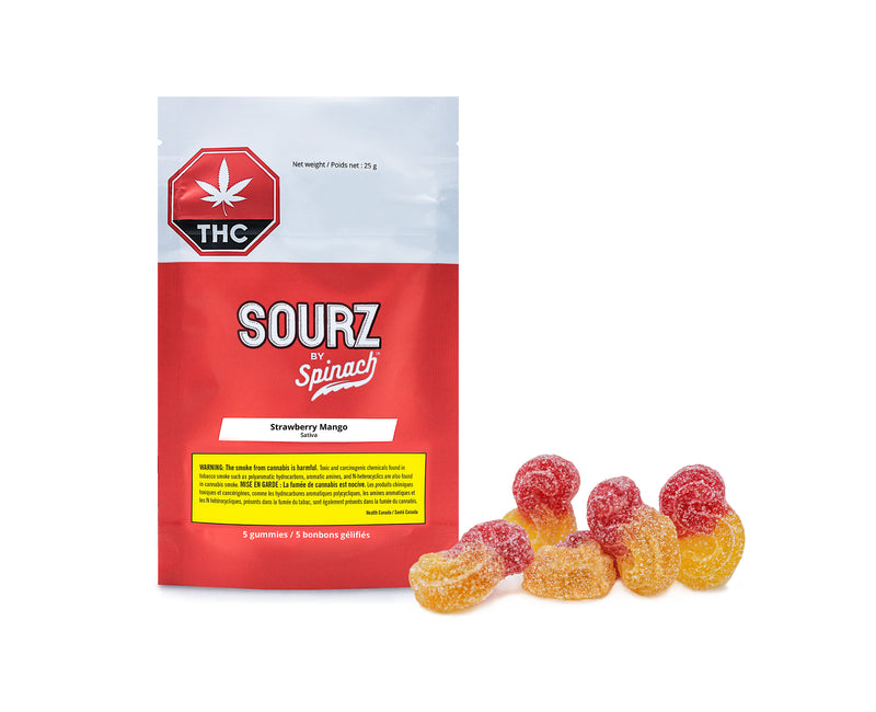 SPINACH SOURZ STRAWBERRY MANGO (S) SOFT CHEWS - 2MG X 5