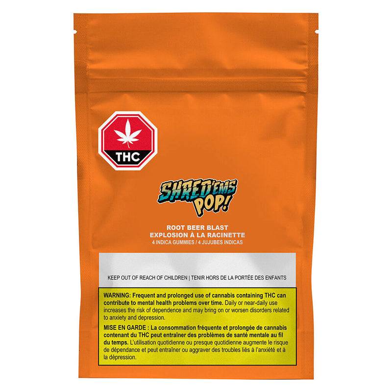 SHREDEMS POP ROOTBEER (IND) CHEWS - 2.5MG THC : 2.5MG CBD X4