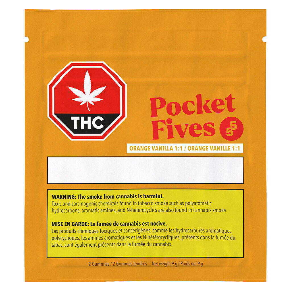 POCKET FIVES ORANGE VANILLA 1:1 (H) CHEW -5MG THC 2MG CBD X2