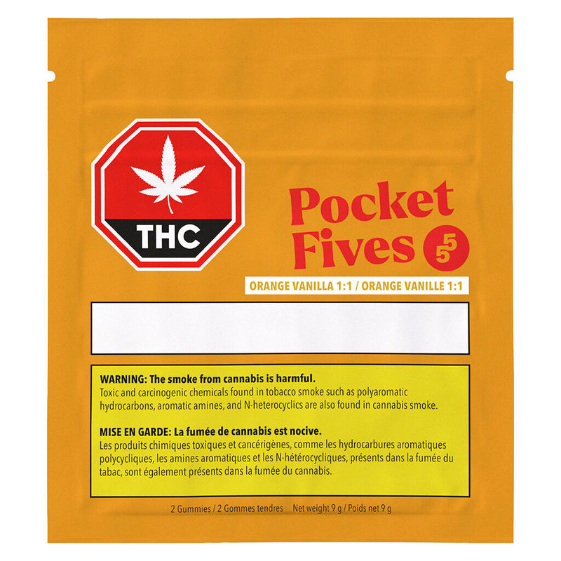 POCKET FIVES ORANGE VANILLA 1:1 (H) CHEW -5MG THC 2MG CBD X2