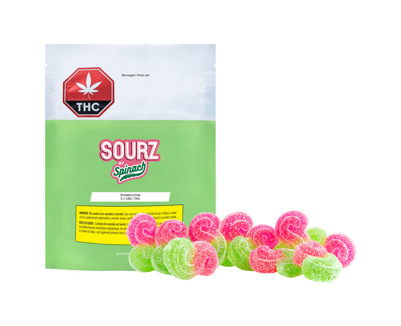 SPINACH SOURZ STRAWB KIWI CBD (H) CHEW 1MG THC : 5MG CBD X10